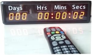 1-Zoll-9-stellige Indoor-LED-Countdown-Uhr Rot Digitaler elektronischer Event-Timer mit Auf/Ab 1000 Tage Stunden Minuten Sekunden