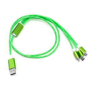 Yüksek kalite 1m 2m akan ışık Usb kablosu ışıklı Led lamba şarj kablosu Led 3 in 1 PVC Usb kablosu C ve mikro yazın - Product Image 4