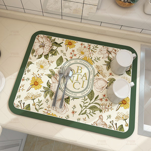 厨房排水垫家用餐桌碗碟垫多种图案颜色吸水桌垫 - Product Image 2