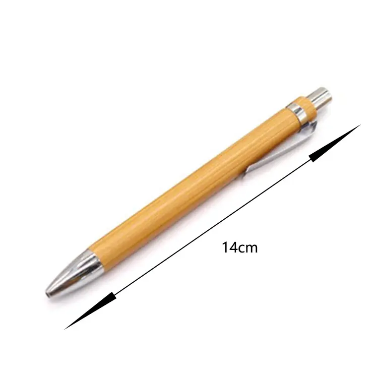 Toptan toplu ucuz bambu kolu tükenmez kalemler çevre dostu ahşap bambu kalem ile LOGO