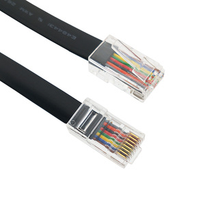 RJ45电缆8P8C连接器26AWG 8芯以太网线1m类5e模块化插头扁平UTP - Product Image 1