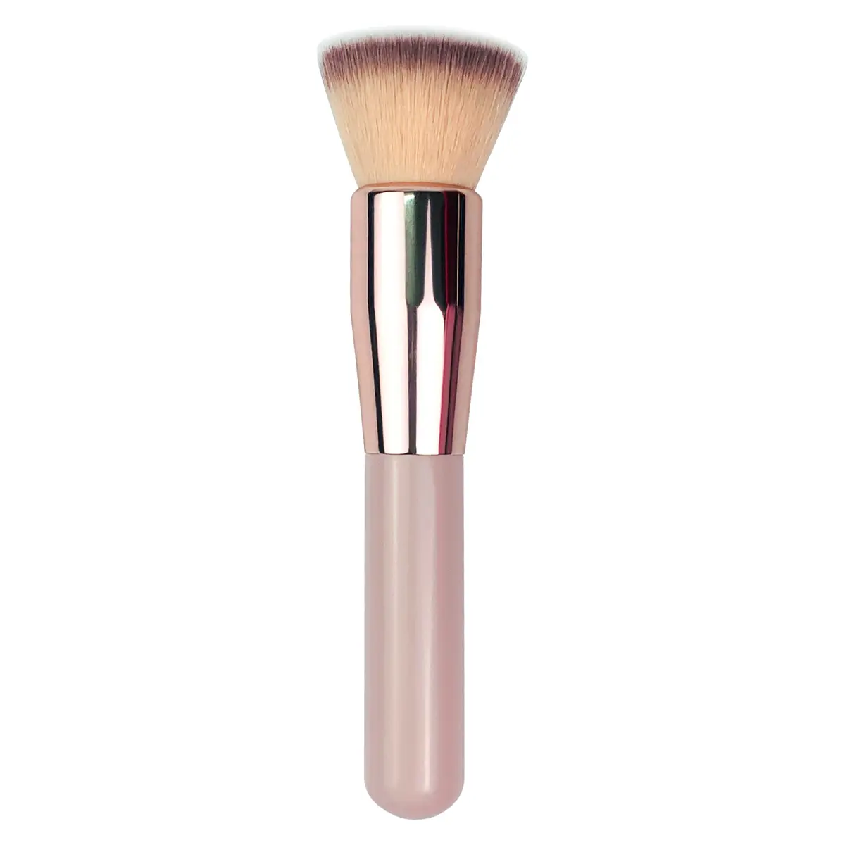 Nuovo Design cosmetico rosa singolo personalizzato Kabuki trucco piatto Top sintetico per fondotinta