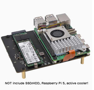 Raspberry Pi 5 PI5-Entwicklungsplatine mit spezieller PCIe-zu-SATA-Schnitts telle Dual-HDD-Erweiterung für HDD/SSD-Modell X1006 - Product Image 4