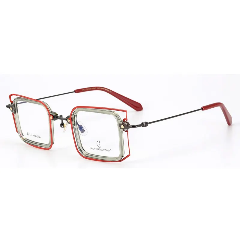 Gafas con montura de acetato de alta calidad montura metálica cuadrada monturas ópticas de acetato y metal