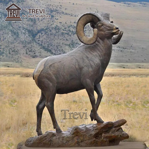 Lớn kim loại động vật hoang Dã Tượng tùy biến Bronze bighorn cừu điêu khắc - Product Image 6