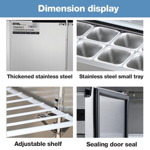 Refrigerated Pizza Sandwich Prep Salad bar Counter Refrigerator Work Table <strong>Under</strong> Counter Top Fridge <strong>Chiller</strong> - Product Image 5
