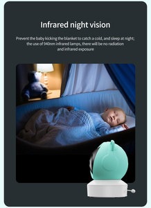 Al bambino che piange la temperatura rileva la telecamera di sicurezza di rete giocattolo wireless con TUYA smart app AI monitoraggio telecamere baby monitor