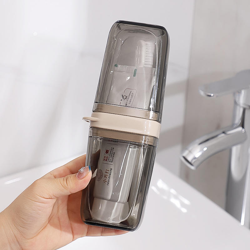 Toothpaste cup - transparent gray