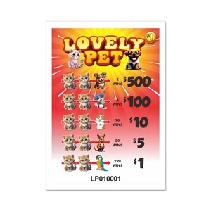 Mini thẻ may mắn kéo Tab vé thẻ bóng mờ màu xám lõi giấy in kỹ thuật số kéo Tab cờ Bạc vé - Product Image 2