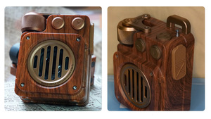 Mini kablosuz hoparlör çok fonksiyonlu Retro ev Subwoofer hoparlör büyük kapasiteli pil ses kutusu ile Aux TF - Product Image 3