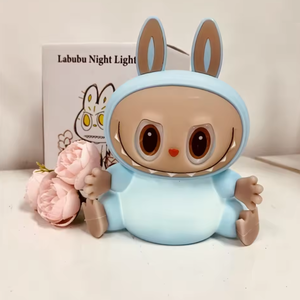 Labubu sevimli LED başucu lambası dokunmatik Pat kontrol Modern güvenli silikon zamanlayıcı için kids 'uyku yaratıcı doğum günü hediyesi yatak odası için - Product Image 4