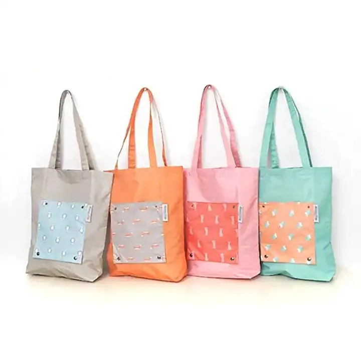 High Quality Reusable Polyester Grocery Tote Bag Waterproof Lightweight Foldable Bags