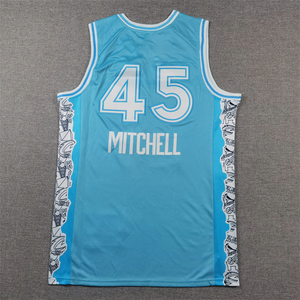 เสื้อเจอร์ซีย์ปักลายบาสเก็ตบอลสำหรับผู้ชาย #45เสื้อเจอร์ซีย์ Donovan Mitchell Cavaliers สีขาว2025 - Product Image 1