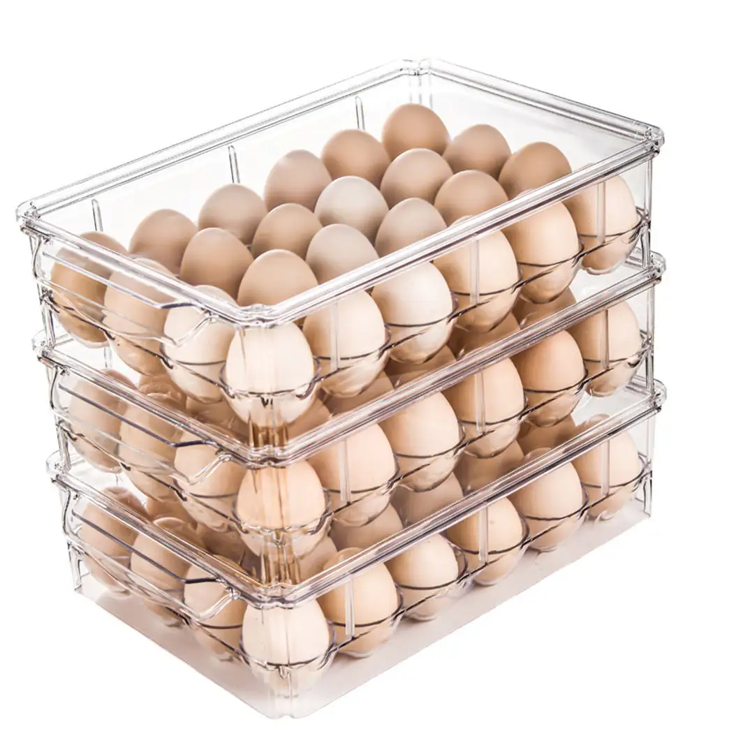 Khay Đựng Trứng 24 Ô Bằng Nhựa Xếp Chồng Được Cho Tủ Lạnh Nhà Bếp/Hộp Đựng Trứng/Hộp Đựng Trứng