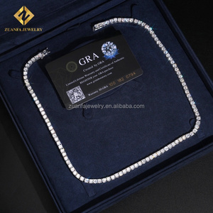 Tàu Từ USA Hot Bán Iced out Hip Hop Bạc S925 4Mm Vvs1 Moissanite Kim Cương Gra Giấy Chứng Nhận Tennis Chain & Vòng Đeo Tay Bộ - Product Image 4