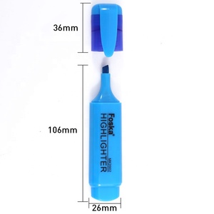 Foska Cincel Tip Marker Pen Personalizado 6 Colores Fluorescentes Surtidos Highlighter Pen Marker con Clip Cap