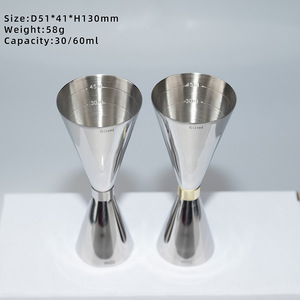 Altın jantlı paslanmaz çelik çift uçlu Jigger ve Bartending alet takımı için mezun işaretler - Product Image 2