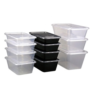 Sıcak satış taşınabilir 500ml/650ml/750ml/1000ml temizle dikdörtgen tek <span class=keywords><strong>PP</strong></span> Bento kutusu mikrodalga yemek hazırlık salata kapları - Product Image 1