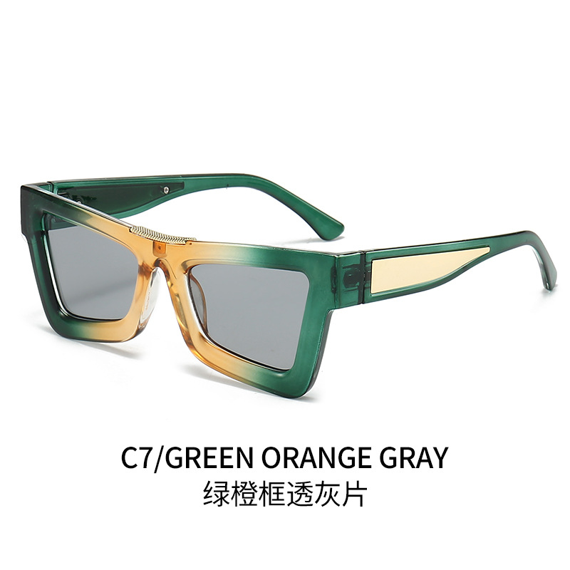 Cadre orange vert à travers la tranche grise