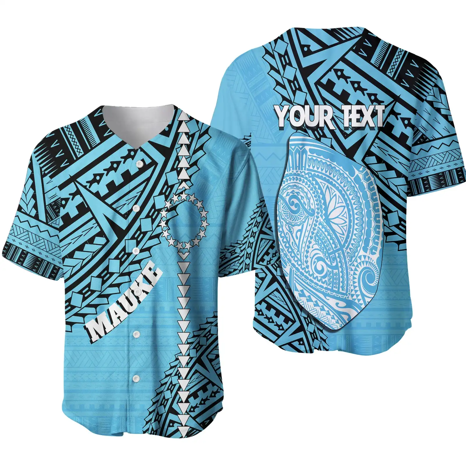 Sublimado Casual Ilhas Cook Tribal Personalizado Men's Baseball Jersey Ilha Mapa Atacado Mauke Island Baseball Uniformes