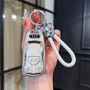 ปลอกหุ้มกุญแจรถ TPU แบบนิ่มมาใหม่พร้อมอุปกรณ์เสริมพวงกุญแจสำหรับรถ Audi A3 A6 A7 A8 Q7 Q8 SQ7 SQ8 S3ที่หุ้มกุญแจรถขอบสีทอง RS6 RS7 - Product Image 5