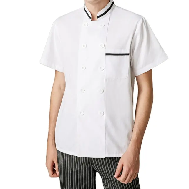 Commercio all'ingrosso a buon mercato personalizzato cuoco chef ristorante giacca uniforme da lavoro hotel cameriere cameriera vestiti camicia per gli uomini