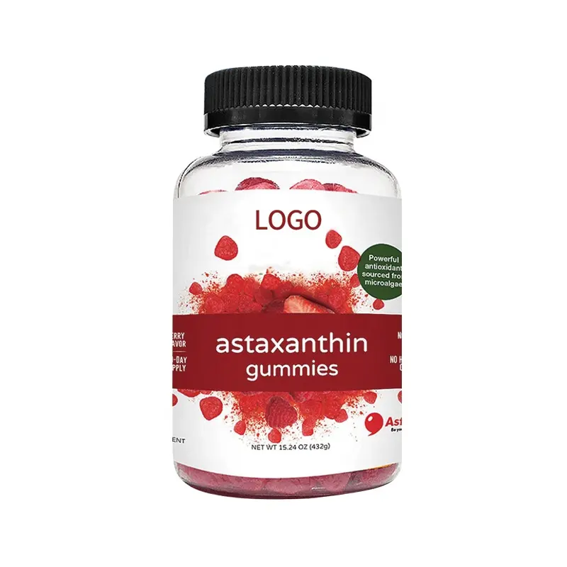 Gomas de Astaxantina de marca própria anti-idade, coração, cérebro, saúde, goma de Astaxantina, unhas, cabelo, vitaminas branqueadoras de pele
