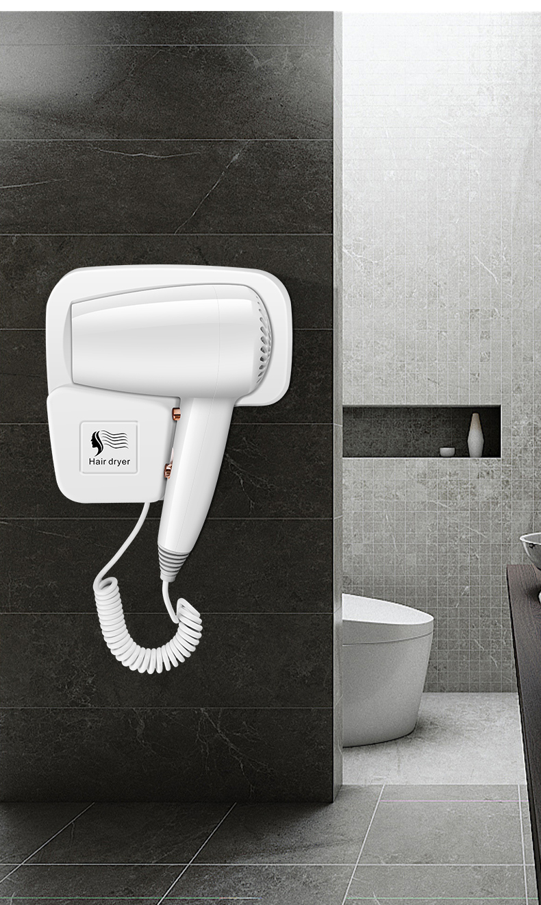 New Hotel hair dryer special wall-mounted hair dryer free punching high-power household homestay bathroom customizable logo OEM