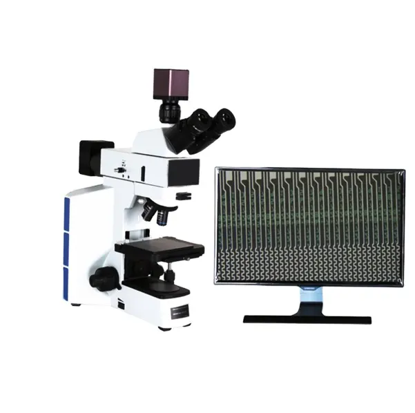 Microscópio metalográfico óptico industrial BH-200 de medição de autofoco com tela LCD 4K HD Imagem