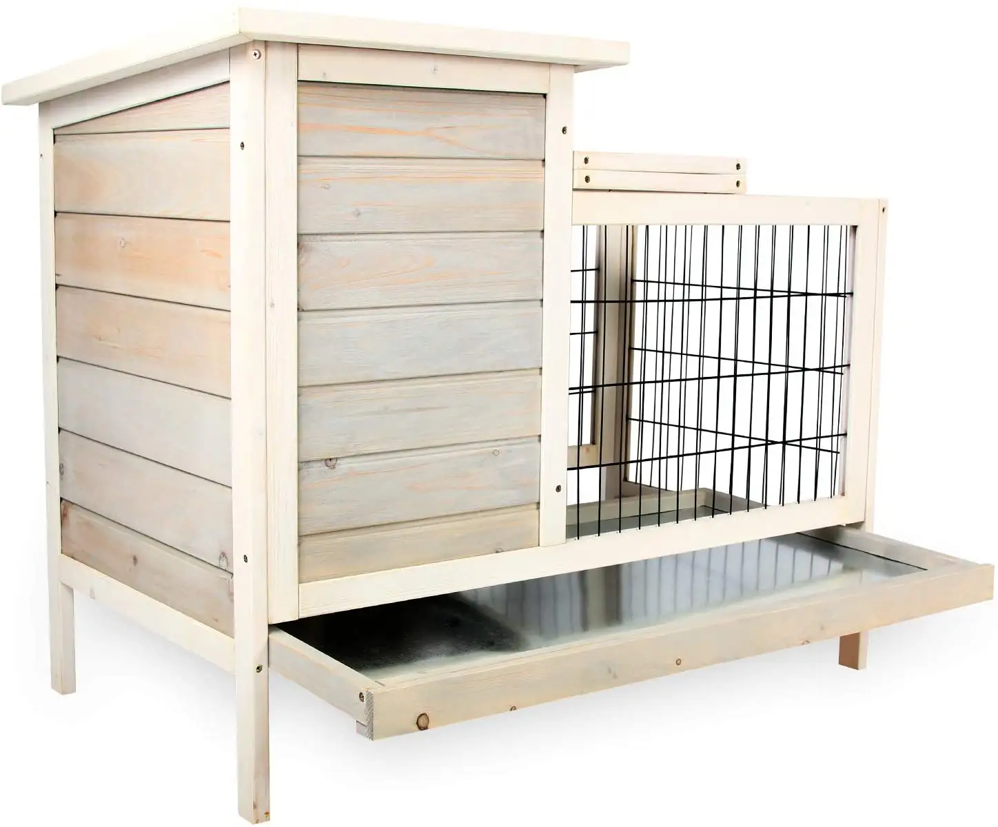 Wooden Rabbit Hutches für Outdoor Indoor mit 2 Story Bunny Cage Pet House für Guinea Pig Chick Hamster