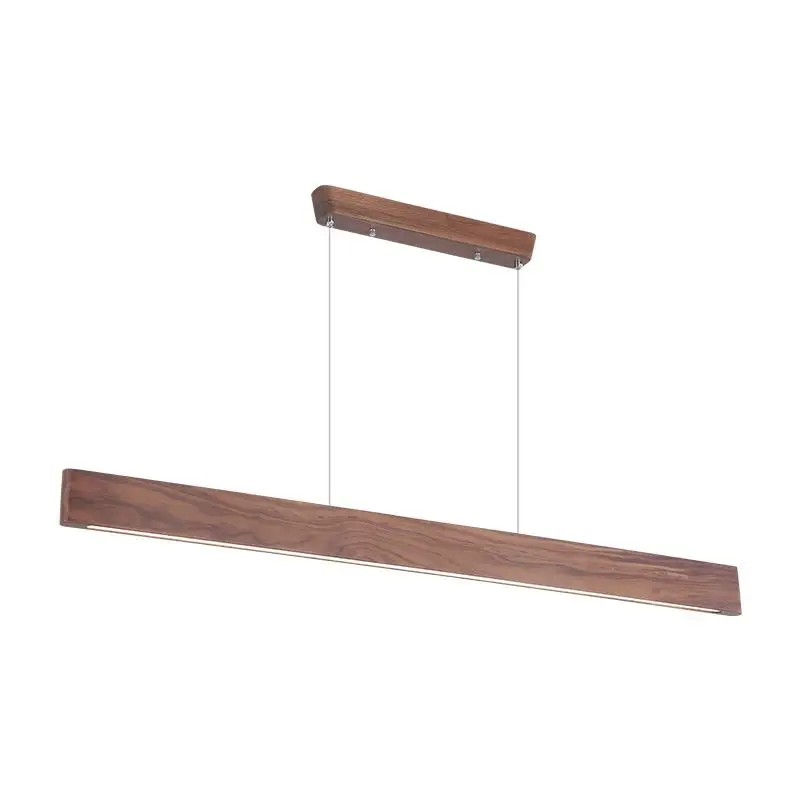 59"Modern Pendant Light Wood Led Linear Hanging Adjustable Dining Room Light pool table light