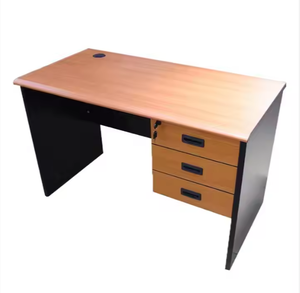 Wooden <strong>Computer</strong> Desk with <strong>Three</strong> Drawers - Compact and Minimalist Office Desk <strong>for</strong> Reception Use - Product Image 2