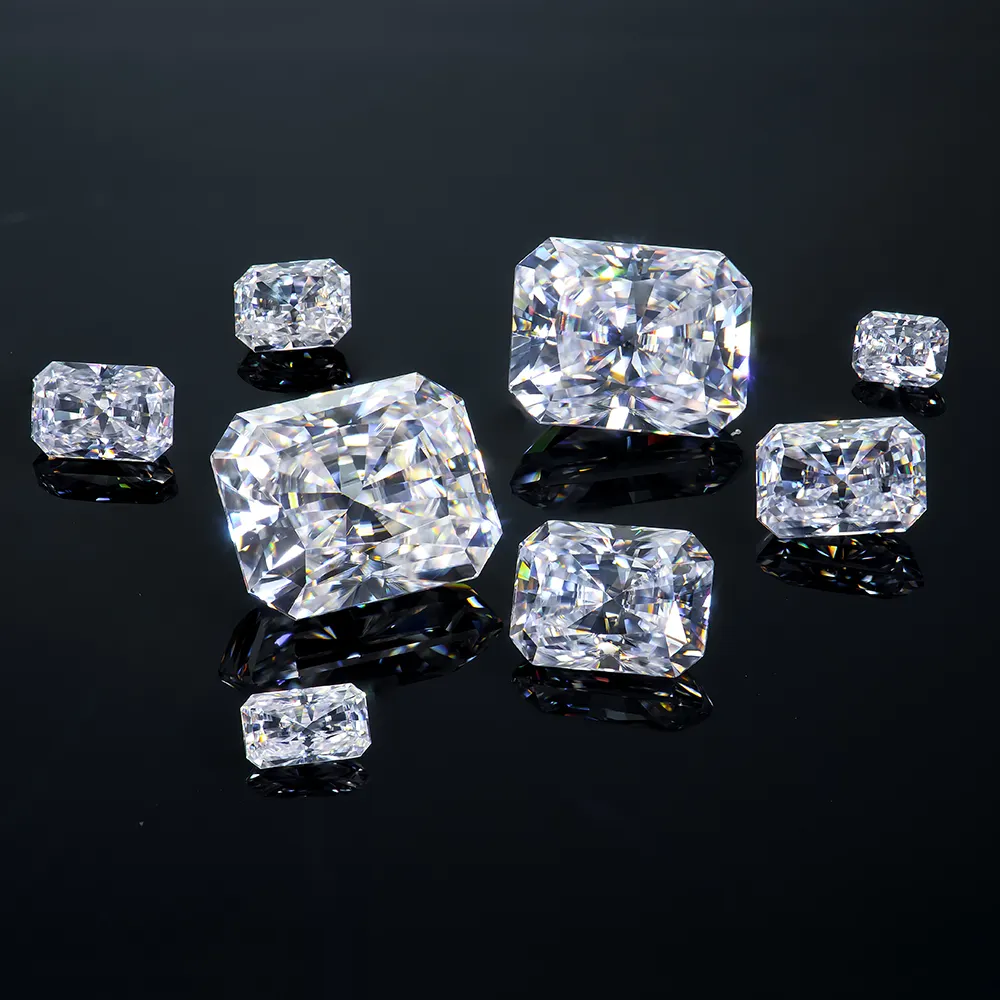 Vendita all'ingrosso cina gemma di migliore qualità 0.5-8ct lab made EX VVS1 gra certificato radiante taglio diamante mossanite moissanite pietra sfusa