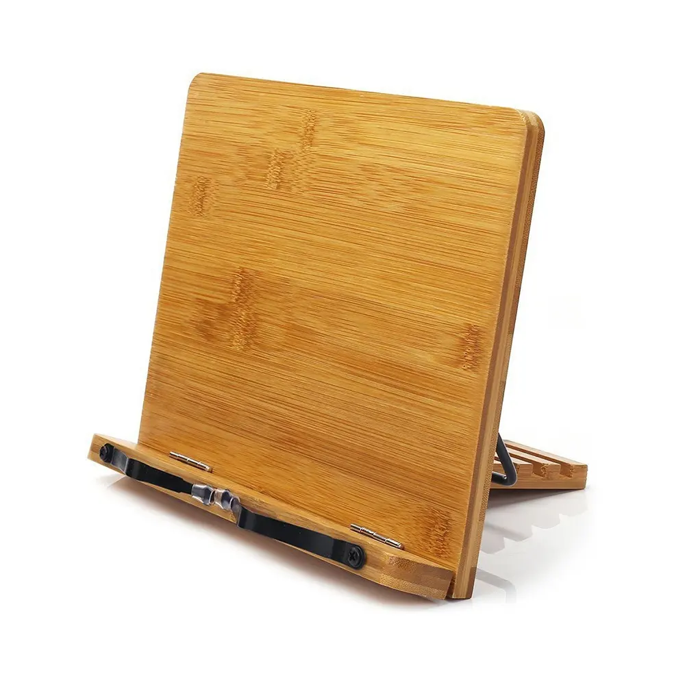 New Style Lightweight Bamboo Book Stand with Adjustable Book Holder Tray