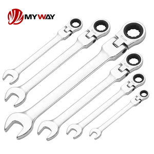 12pcs 8-19毫米齿轮组合扳手组双头两用开口端扭矩棘轮扳手组工具 - Product Image 4