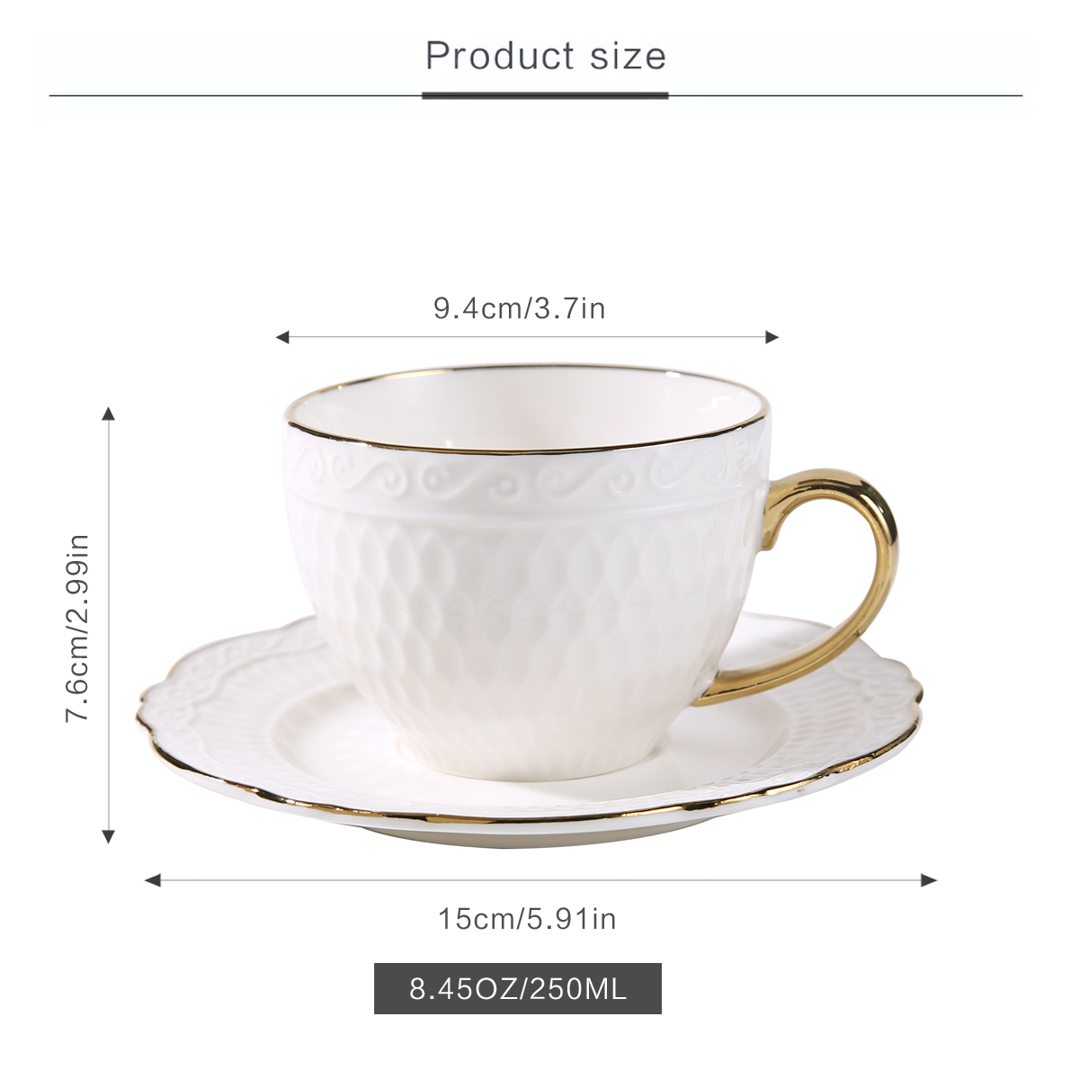 Taza y platillo blancos