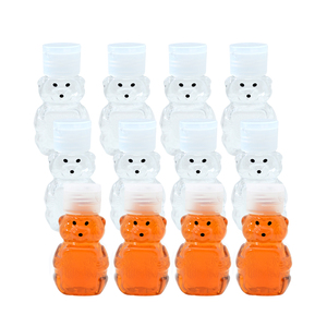 60ml 80ml 240ml 330ml 450ml 480ml 2oz Mini Cute Transparent Plastic Squeeze Honey Bear Bottle <strong>Jar</strong> With Yellow Flat Cap - Product Image 6