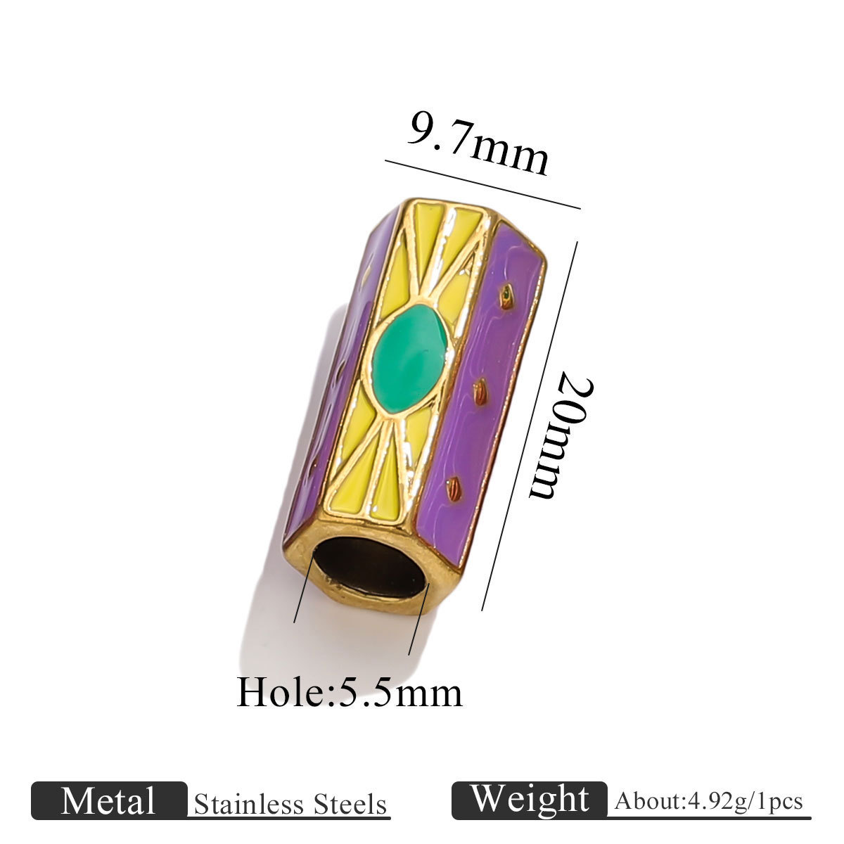 Geometric Pattern Enamel Bead