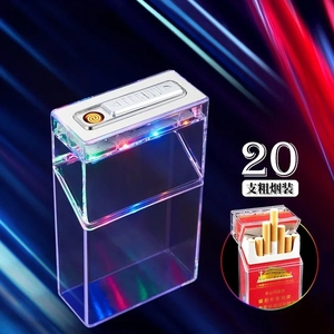 Ky 2025 New Slim Pocket 20 Gậy USB sạc nhẹ hơn Mini thuốc lá cổ điển trường hợp với ánh sáng đầy màu sắc - Product Image 3