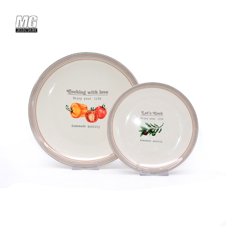 Stoneware Porcelain Wedding Engraving good quality concise design restaurant hotel plates sets dinnerware ceramic dinner