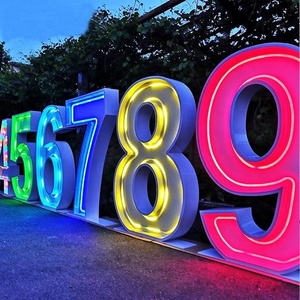 Numarası 4ft 5ft büyük topluluk Led 3d LED kayan mektup ışıkları ile düğün için LED ampul mektup özel Light up aşk mektubu - Product Image 3