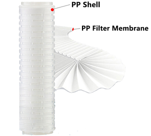 Ev içme suyu arıtıcısı su filtrasyon sistemi için uygun büyük kapasiteli pileli polipropilen PP pileli su filtresi - Product Image 2