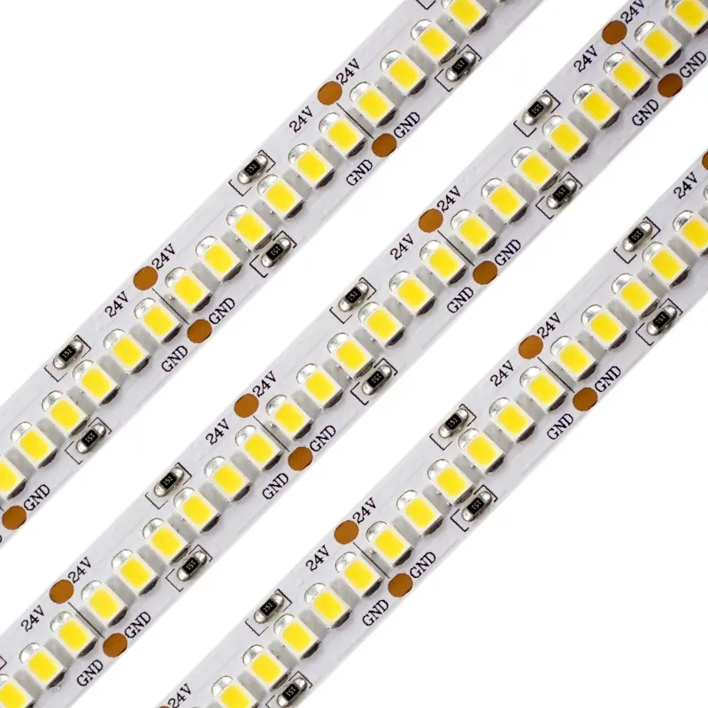 Tira de LED de color blanco SMD 2835 de alto brillo DC24V 240LEDs/M 2835 Tira de luces LED flexibles