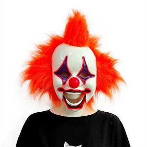 หน้ากากตัวตลกฮาโลวีนทำจากพีวีซีใช้ตกแต่งหน้าสยองขวัญสำหรับงานปาร์ตี้การแสดงฮาโลวีน - Product Image 4