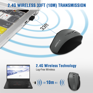 2.4Gワイヤレスマウス6ボタンUSBレシーバープラグアンドプレイ5レベル4800 DPIポータブル光コンピューターマウス - Product Image 2