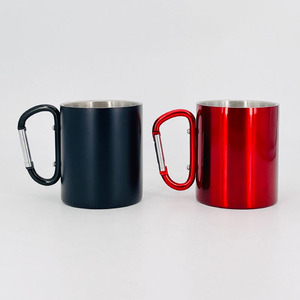 Bán buôn thép không gỉ Carabiner Mug 200ml 300ml tùy chỉnh thiết kế Carabiner móc cắm trại cốc cà phê - Product Image 6