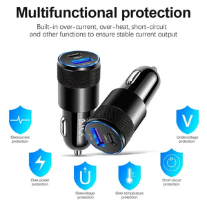 อะแดปเตอร์ชาร์จเร็วในรถ <span class=keywords><strong>USB</strong></span> 38W, ชาร์จเร็ว3.0 Type C อะแดปเตอร์สำหรับ iPhone 15และ Huawei สำหรับ Samsung - Product Image 6