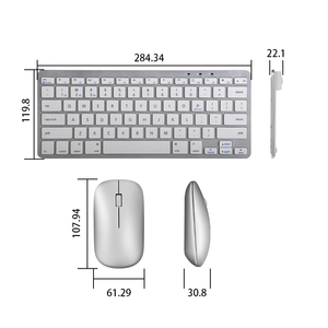 Precio de fábrica 78 teclas Mini ratón inalámbrico combinación de teclado recargable Bluetooth teclado y ratón PC portátil - Product Image 3