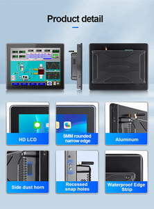 מחשב ללא מאוורר בטמפרטורה גבוהה עמיד למים Ip65 Pcap מסך מגע הכל באחד I3 I5 I7 מחשב לוח תעשייתי עם תושבת סומק
