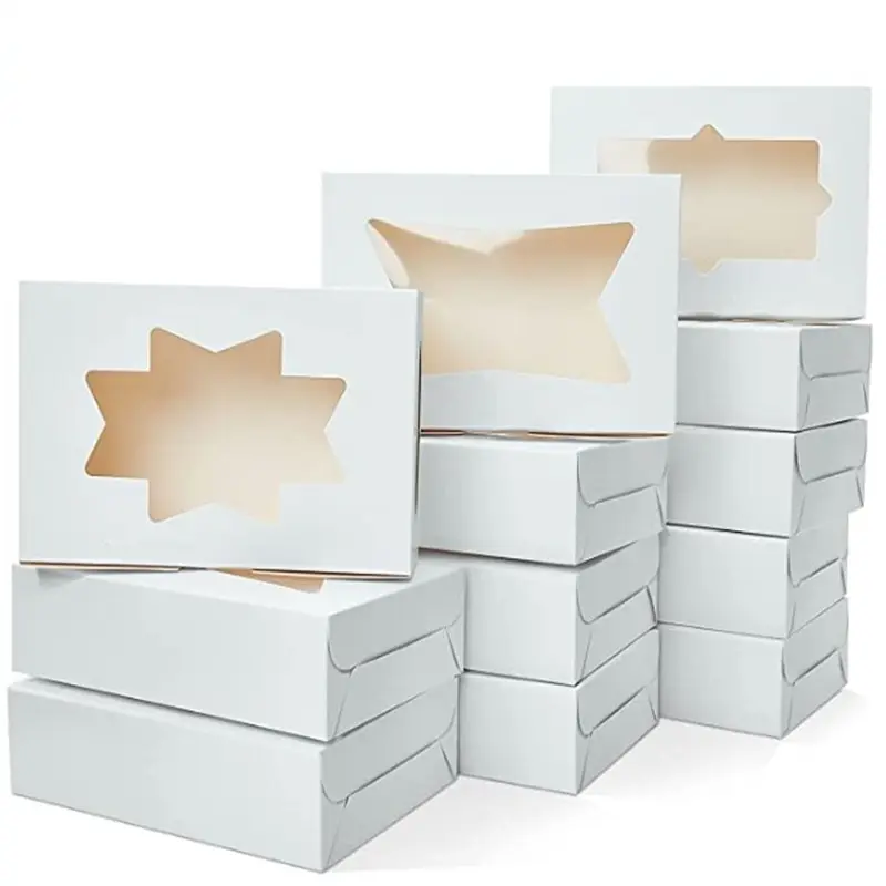 קופסאות מאפים עם חלון לציוד מאפייה מיכלי קינוח קופסאות עוגות